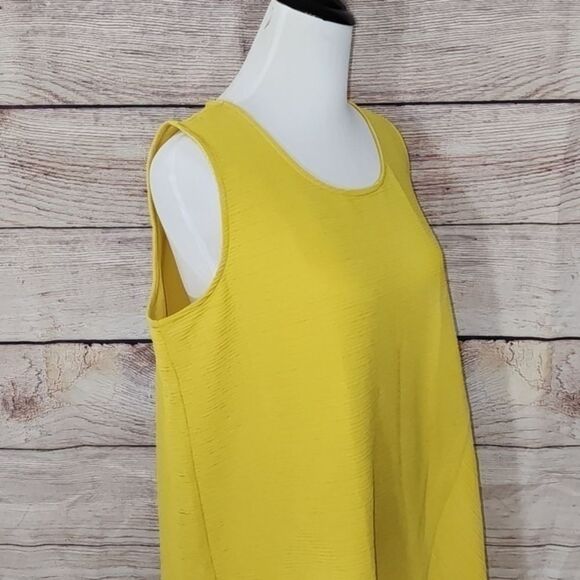 NWT Alfani Yellow Asymmetrical Sleeveless Top Size 1X - Picture 12 of 16